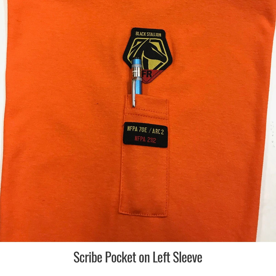 Scribe Pocket on Left Sleeve — Black Stallion TF2510-OR long sleeve