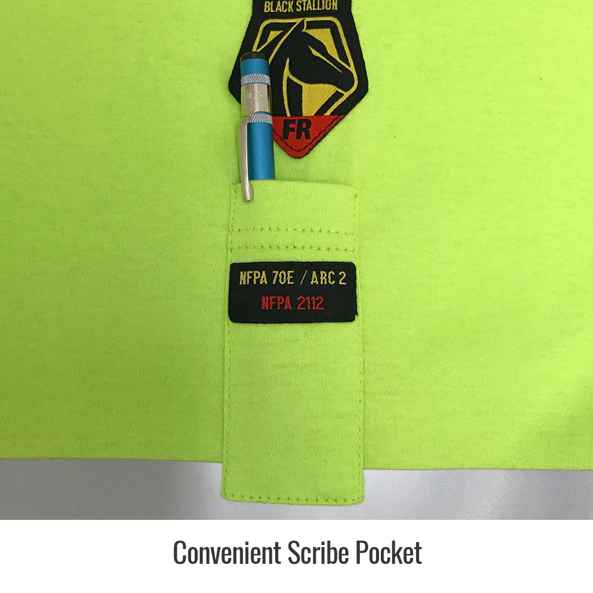 Convenient Scribe Pocket — Black Stallion TF2511-LM long sleeve
