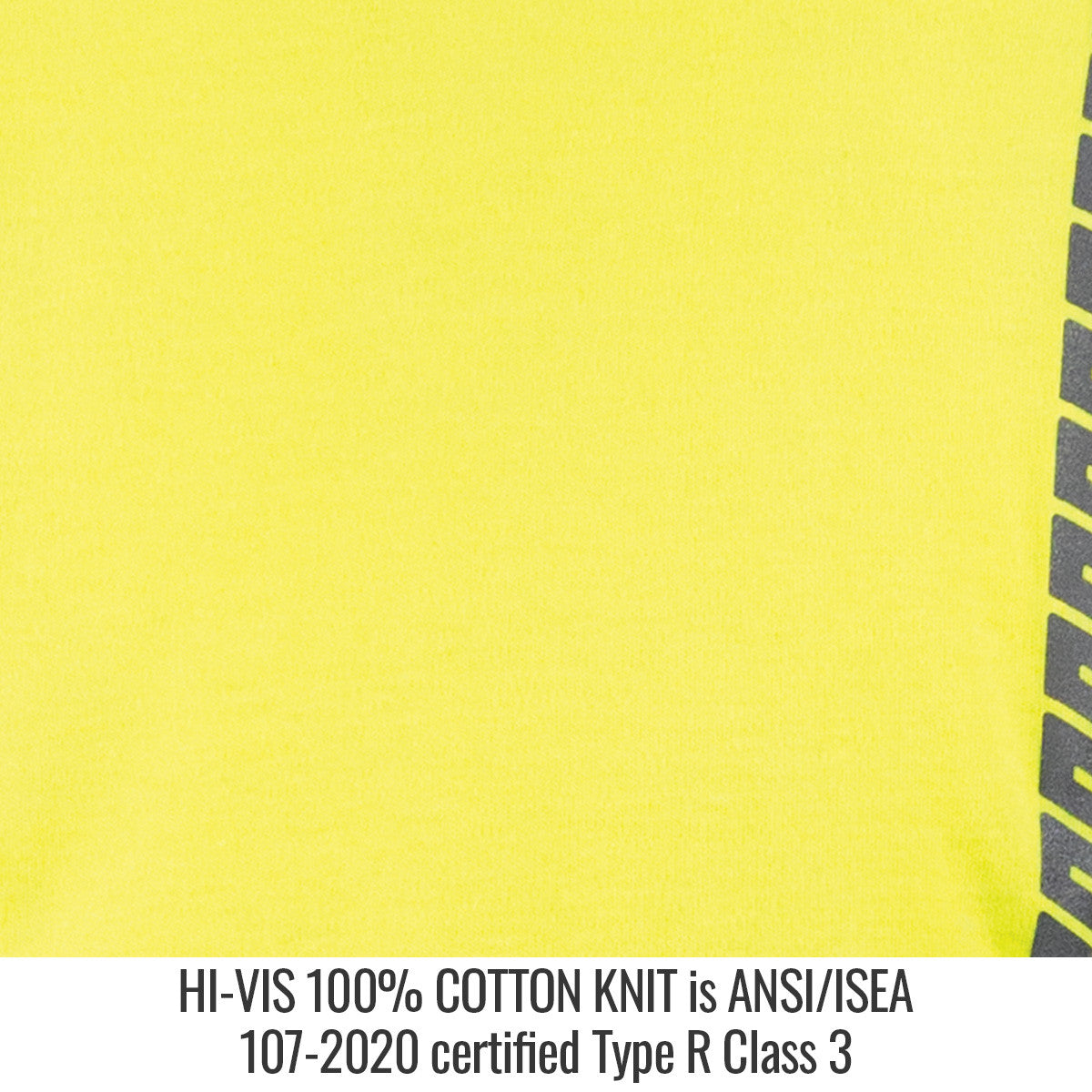 Hi-vis 100% Cotton Knit is ANSI/ISEA 107-2020 certified Type R Class 3 — Black Stallion TF3030-HB long sleeve
