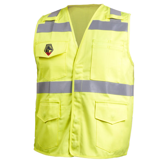 Black Stallion VF1110-HY 9 oz FR Cotton Vest With Silver Reflective (NFPA 70E), ANSI hi, Vis