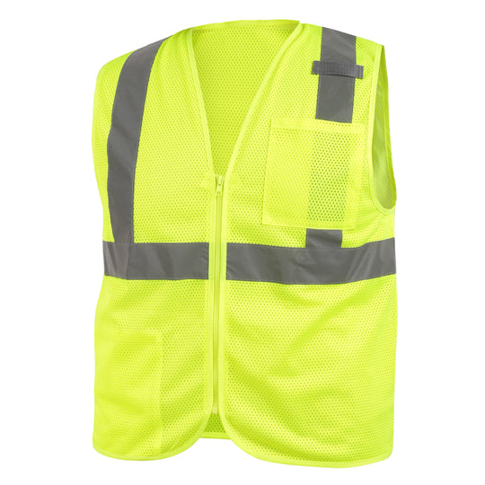 Black Stallion VS2020-LM ANSI Class 2 Hi-Vis Standard Safety Vest, Safety Lime