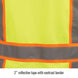 Reflective tape with contrast border — Black Stallion VS2035-LM safety vest