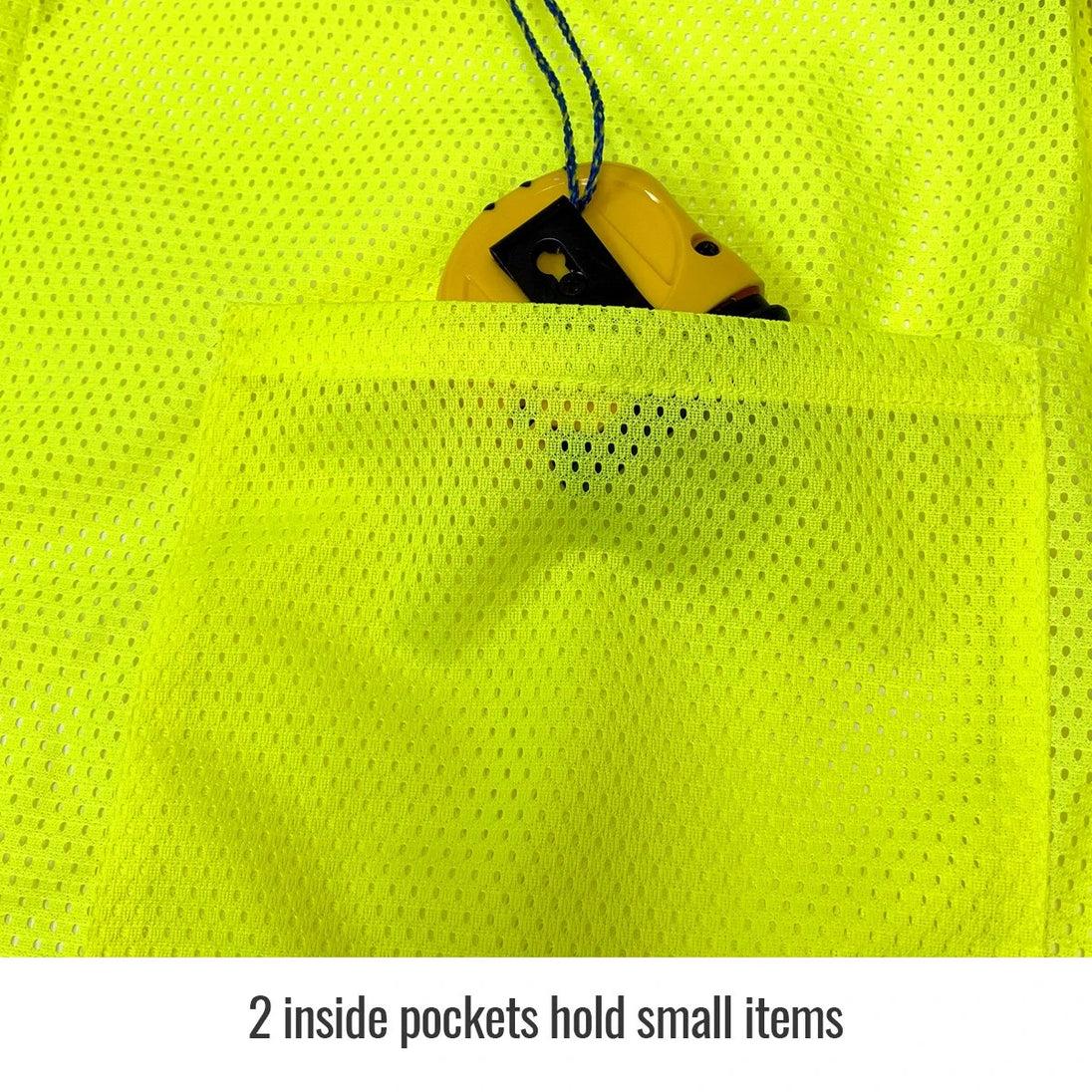 Two inside pockets hold small items — Black Stallion VS2035-LM safety vest