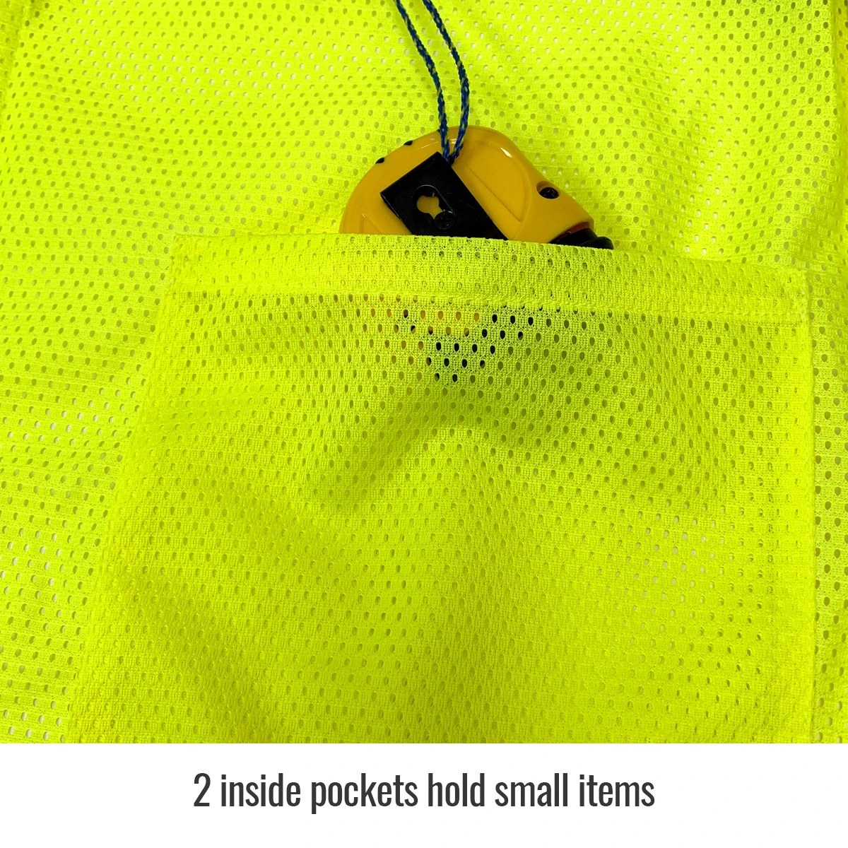Two inside pockets hold small items — Black Stallion VS2035-LM safety vest