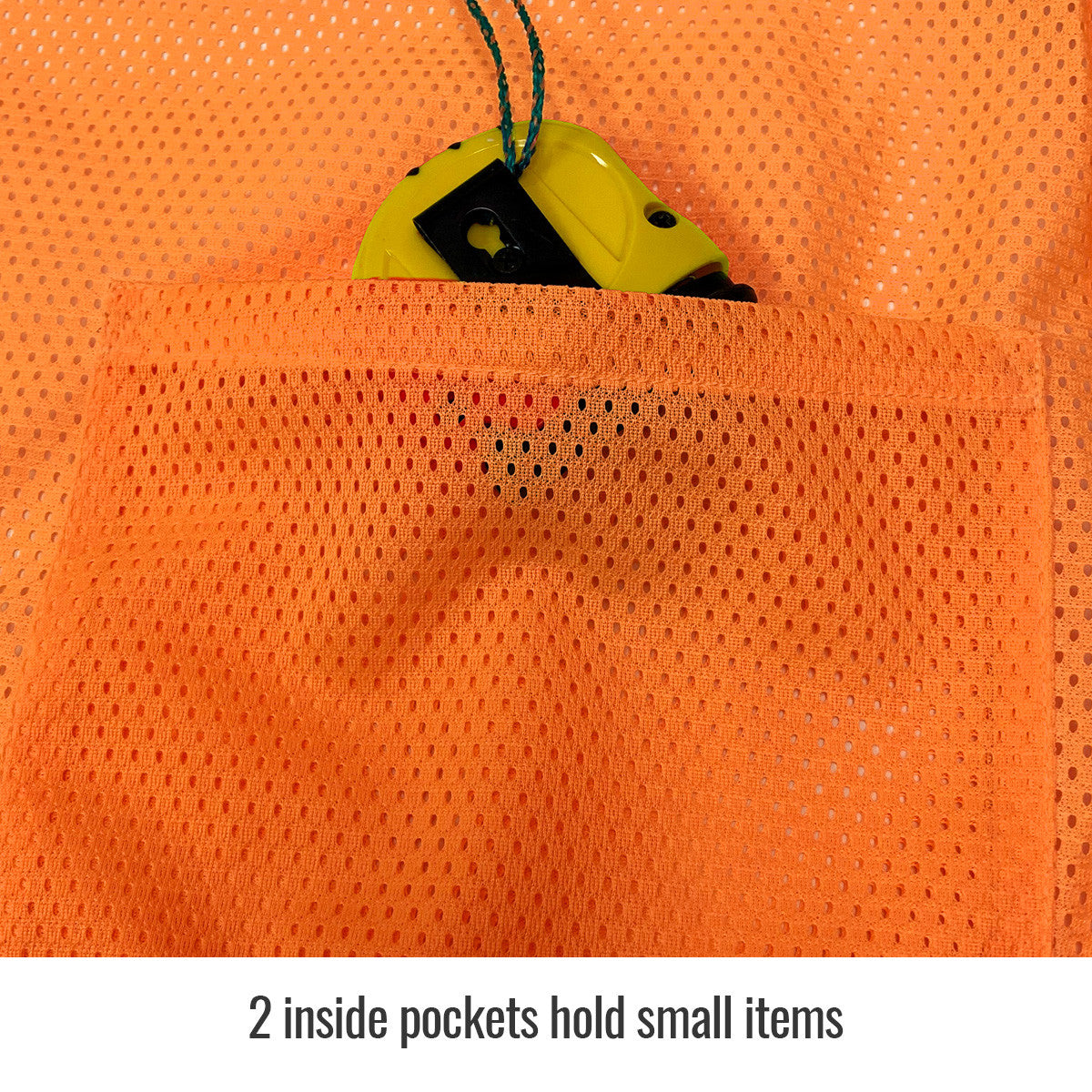 Inside pockets hold small items — Black Stallion VS2035-OR safety vest
