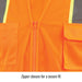 Zipper closure for a secure fit — Black Stallion VS2035-OR safety vest