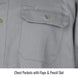 Chest Pockets with Flaps & Pencil Slot — Black Stallion WF2110-GY work shirt