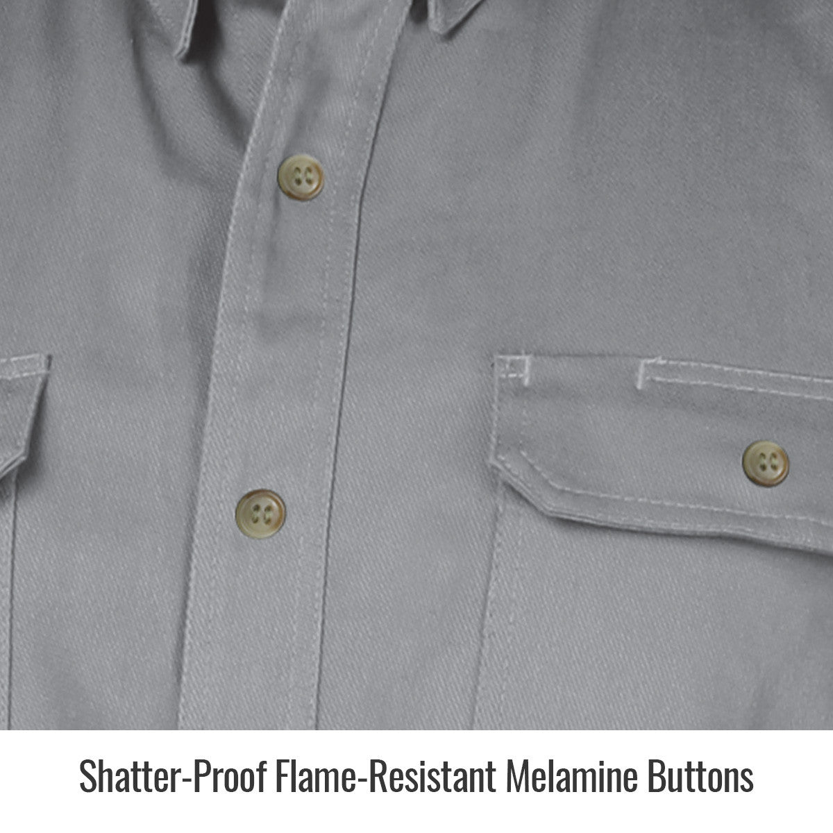 Melamine Buttons — Black Stallion WF2110-GY work shirt