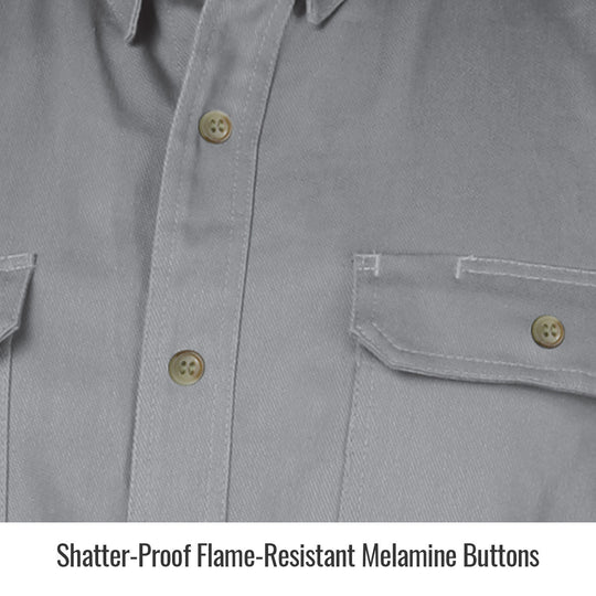 Melamine Buttons — Black Stallion WF2110-GY work shirt