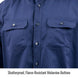 Shatterproof, Flame-Resistant Melamine Buttons — Black Stallion WF2110-NV work shirt
