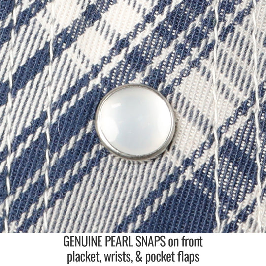 Genuine Pearl Snaps on front placket, wrists, & pocket flaps — Black Stallion WF2110-PB work shirt