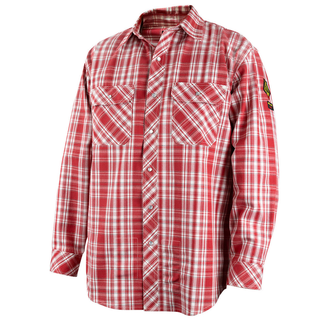 Black Stallion WF2110-PR 7 oz FR Cotton Work Shirt (NFPA 2112 / 70E), Red Plaid