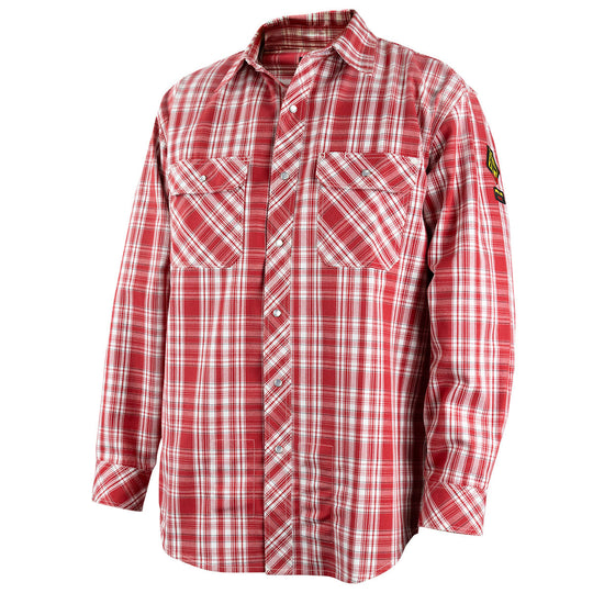 Black Stallion WF2110-PR 7 oz FR Cotton Work Shirt (NFPA 2112 / 70E), Red Plaid
