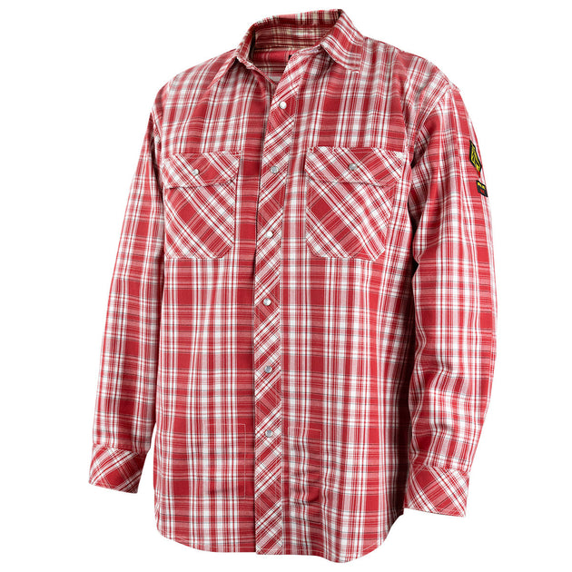 Black Stallion WF2110-PR 7 oz FR Cotton Work Shirt (NFPA 2112 / 70E), Red Plaid