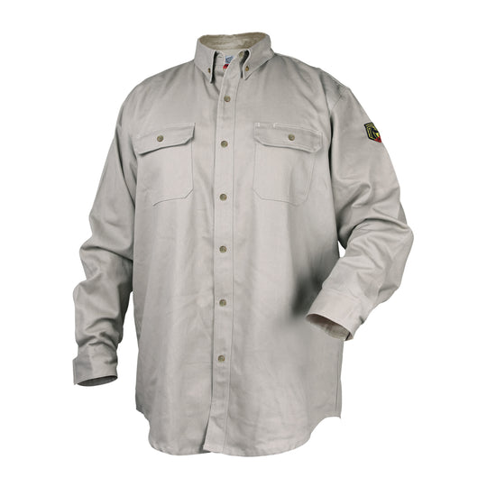Black Stallion WF2110-ST 7 oz FR Cotton Work Shirt (NFPA 2112 / 70E), Stone