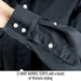 2-snap Barrel Cuffs add a touch of Western styling — Black Stallion WF3530-BK work shirt